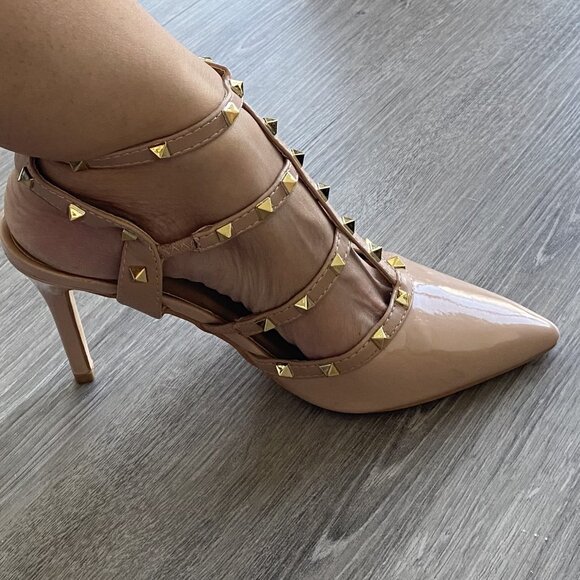 Catherine Malandrino Pink and Gold Sexy Heels - Picture 2 of 10